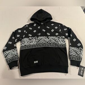 Dogg Supply by Snoop Dogg Black Paisley Hoodie NWT small